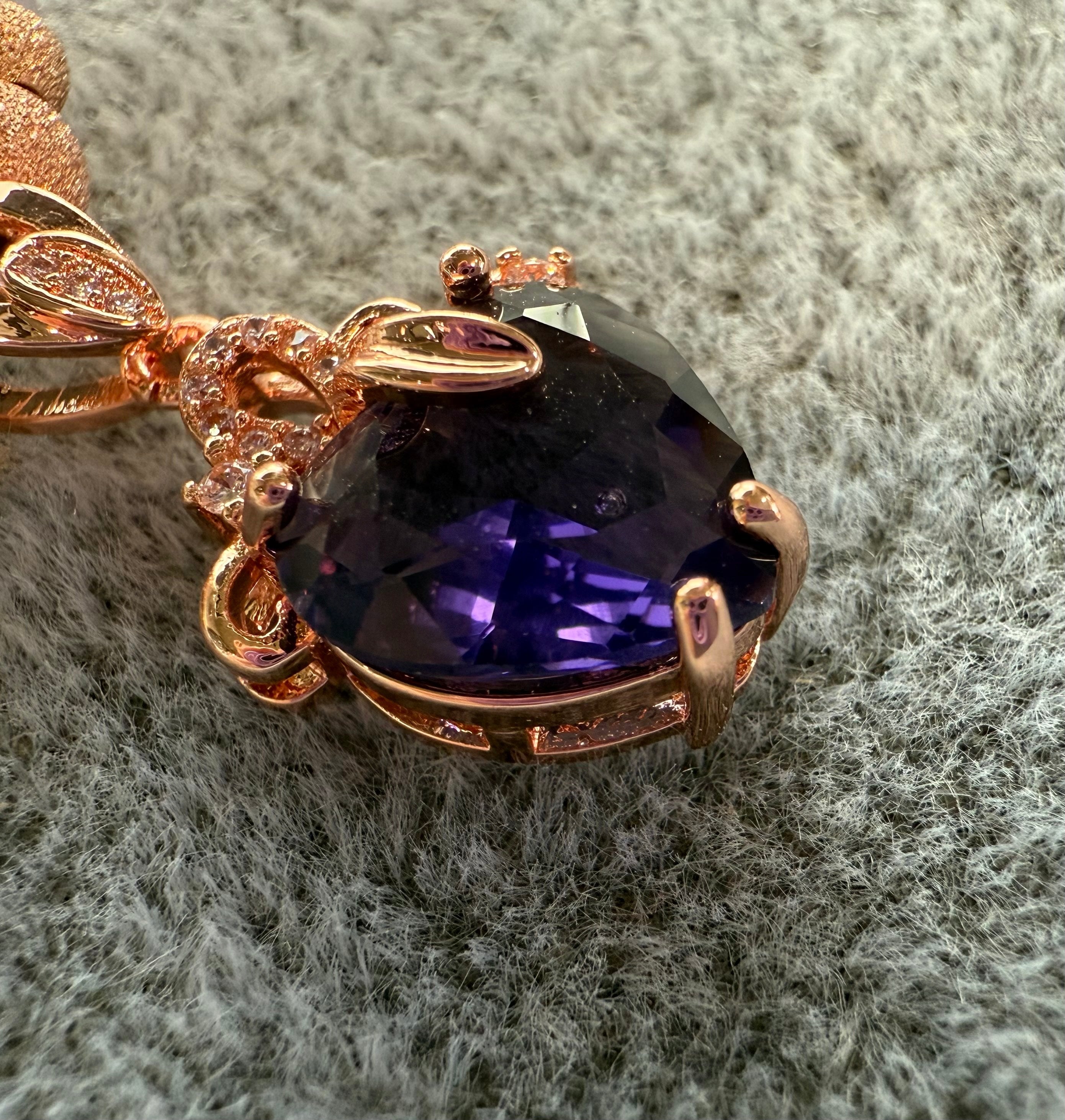 102  Amethyst Pendant and Earrings