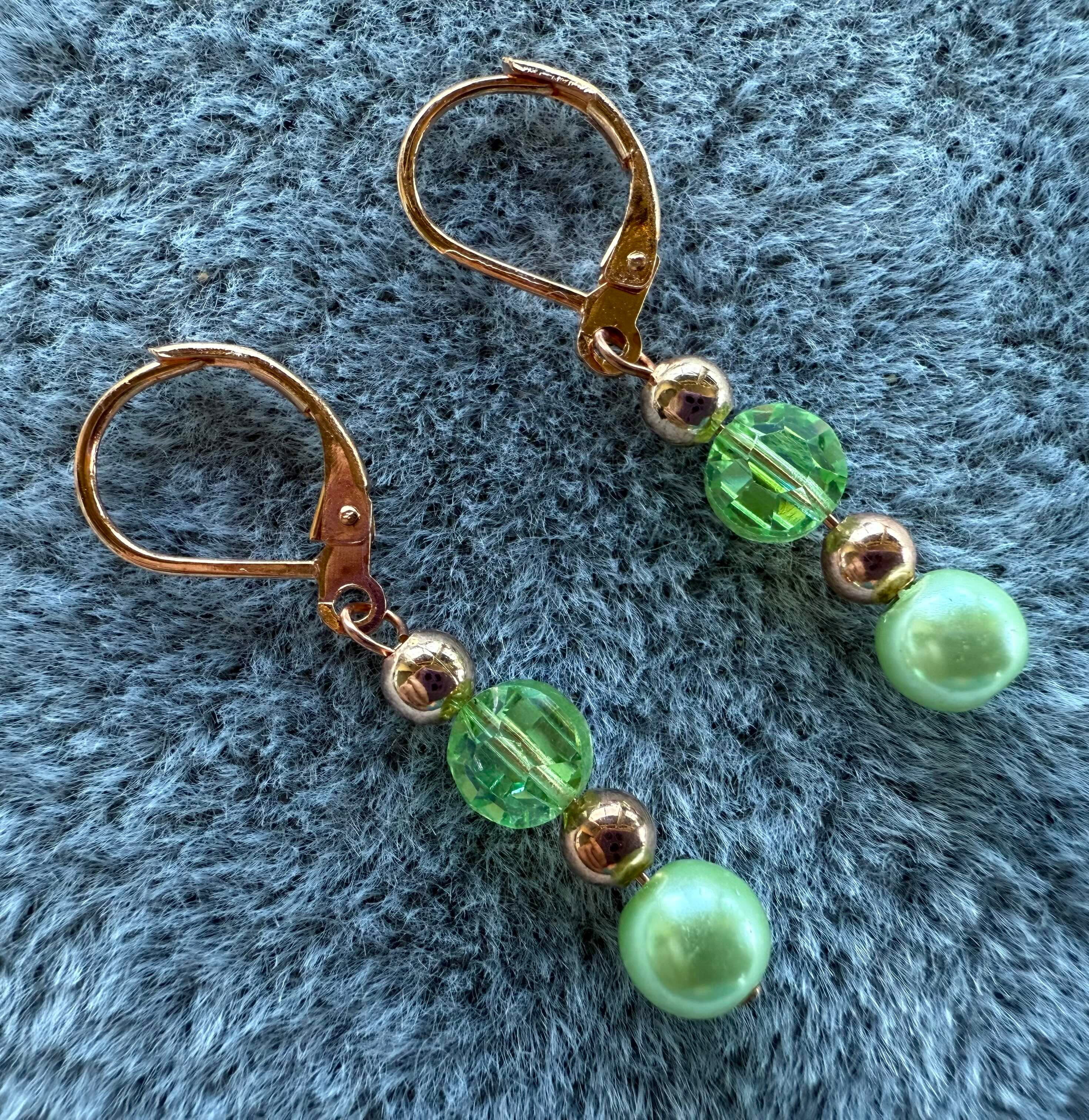 108  Rose Gold and Opal Torch Pendant Necklace and Earring Set