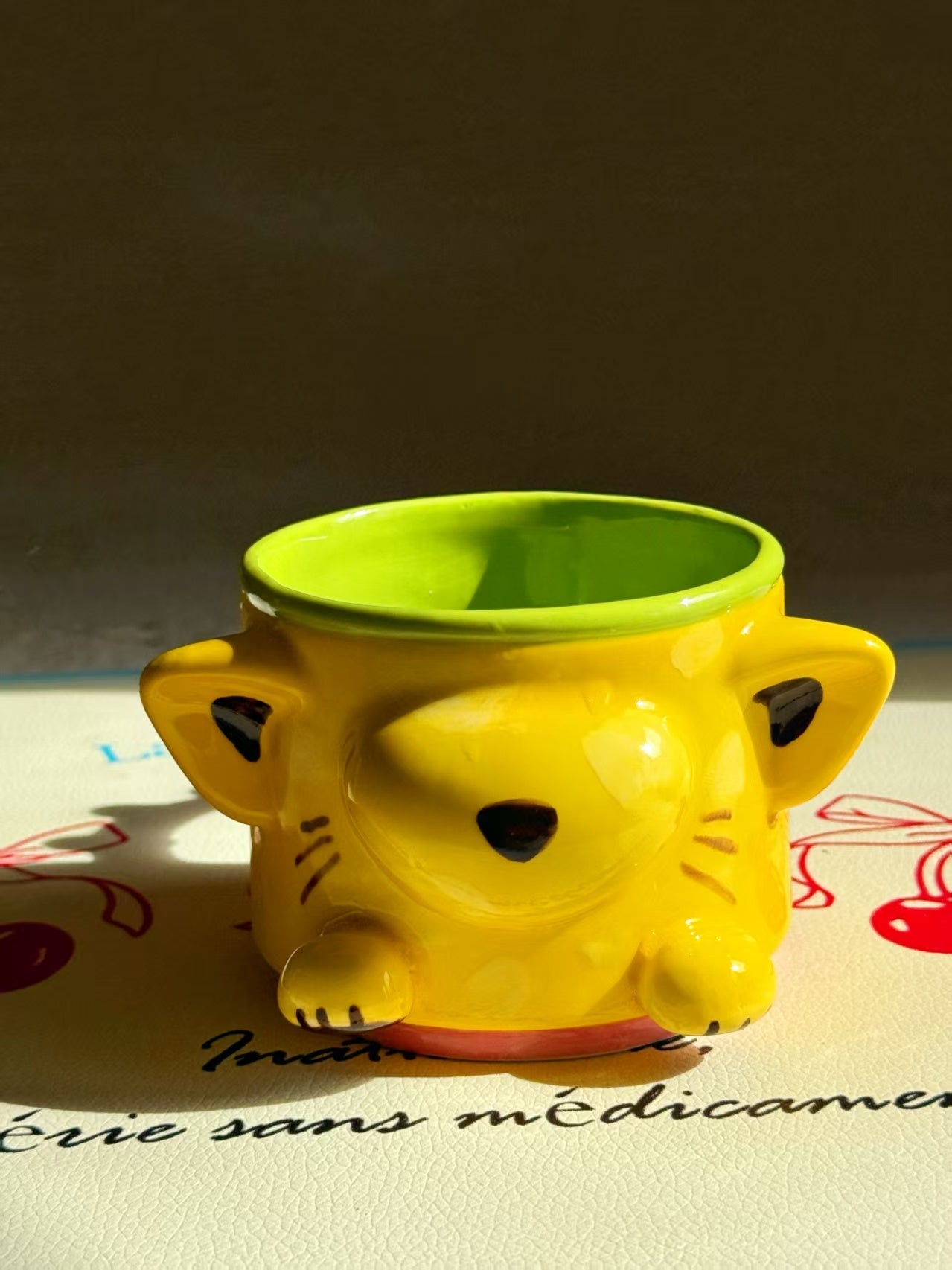 Red Bean Cat and Chocolate Dog Ceramic Cup | A Delightful Encounter of Fun