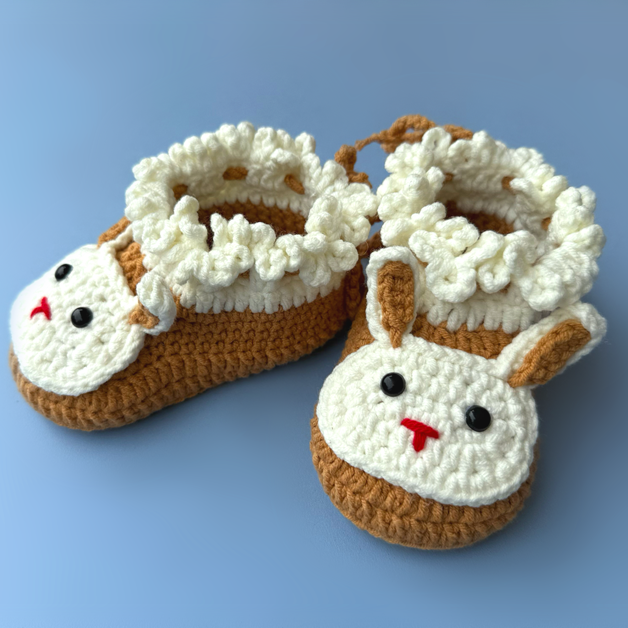 Hand-Knitted Baby Bunny Booties – Adorable Newborn Gift (6-12 Months)