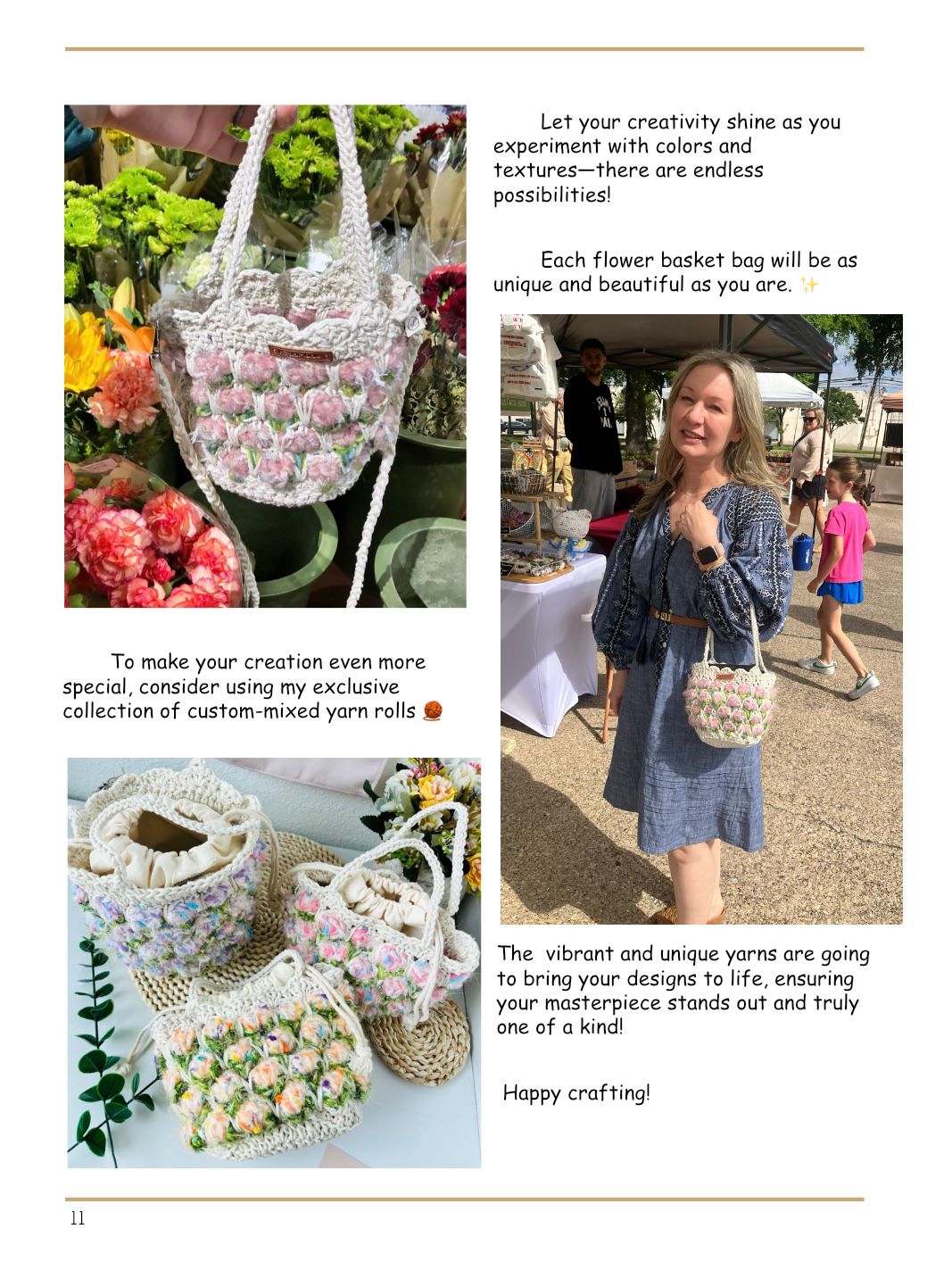 Crochet Flower Basket Bag Pattern – Boho Floral Handbag, Unique Crochet Pattern, Beginner-Friendly PDF, Handmade Gift Idea