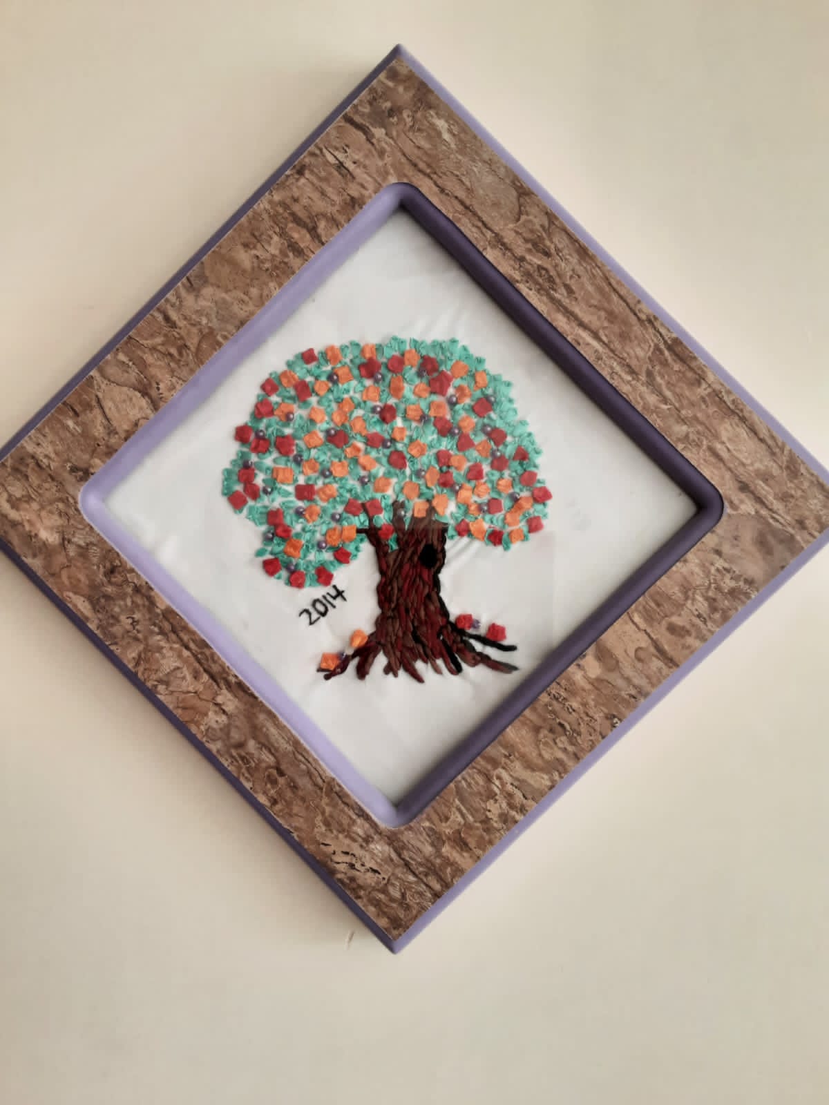 Handmade ribbon and Brazilian work wall hanging with variations