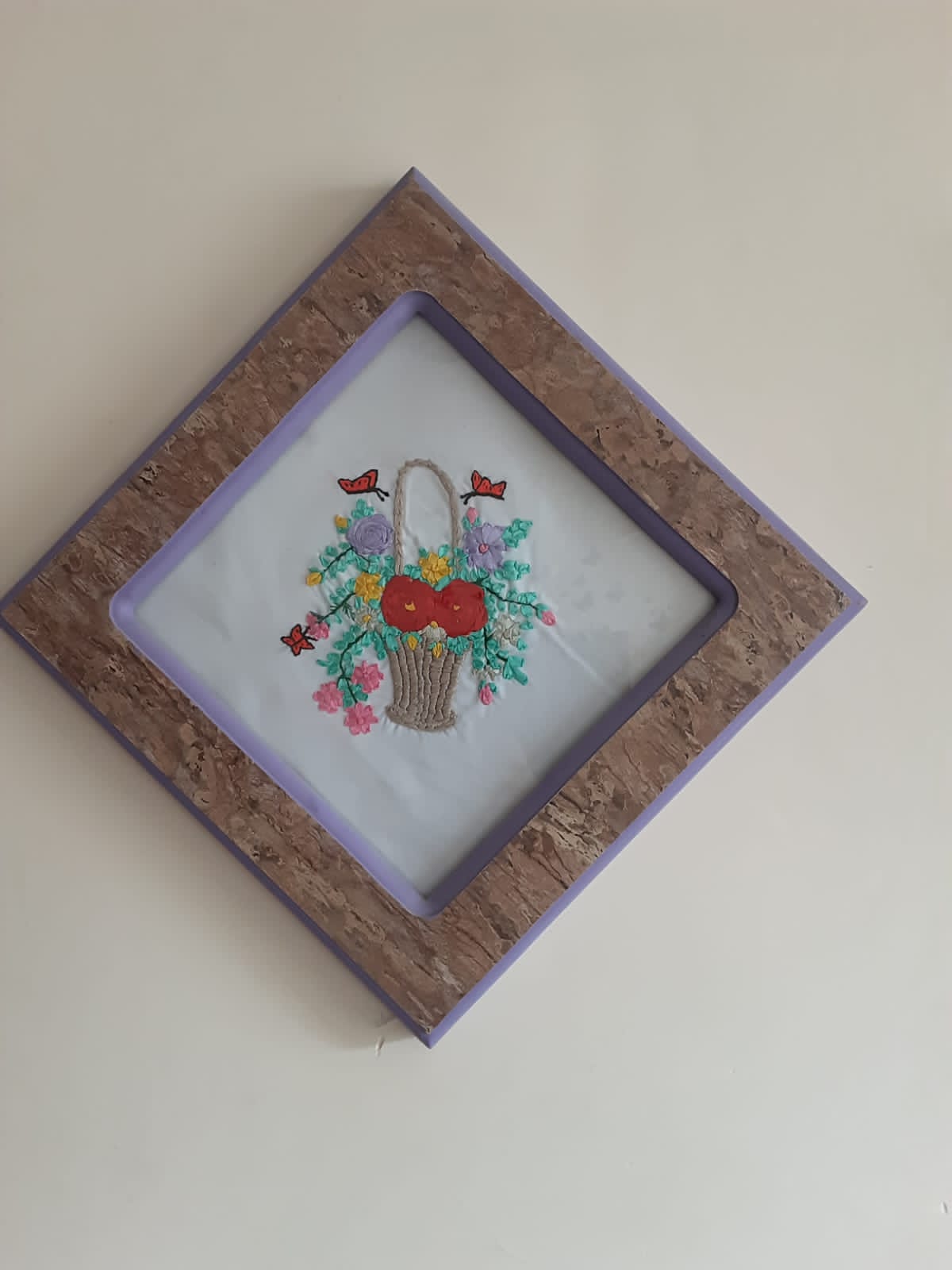 Handmade ribbon and Brazilian work wall hanging with variations