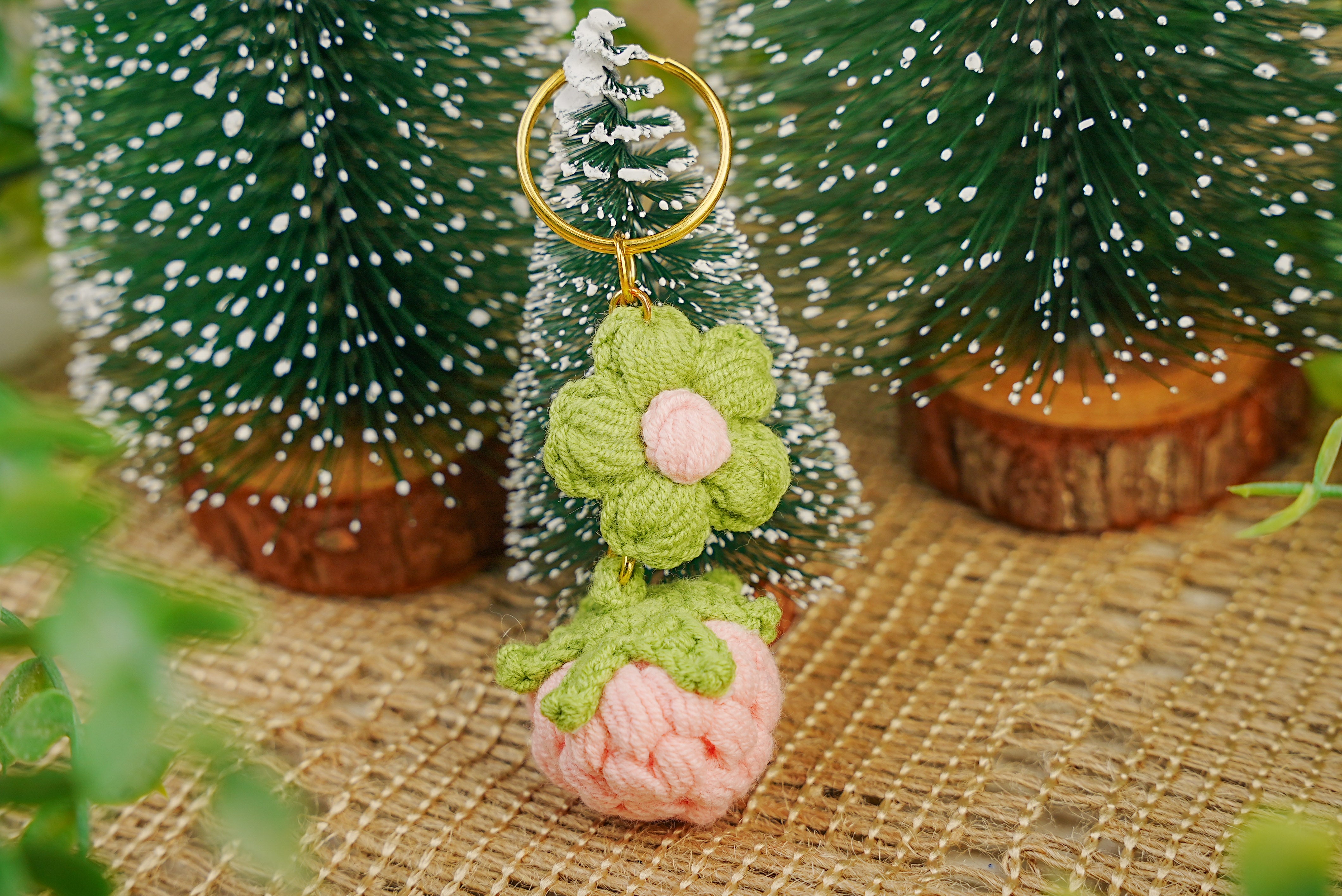 Chloe's Funny Crochet Charm Keychain
