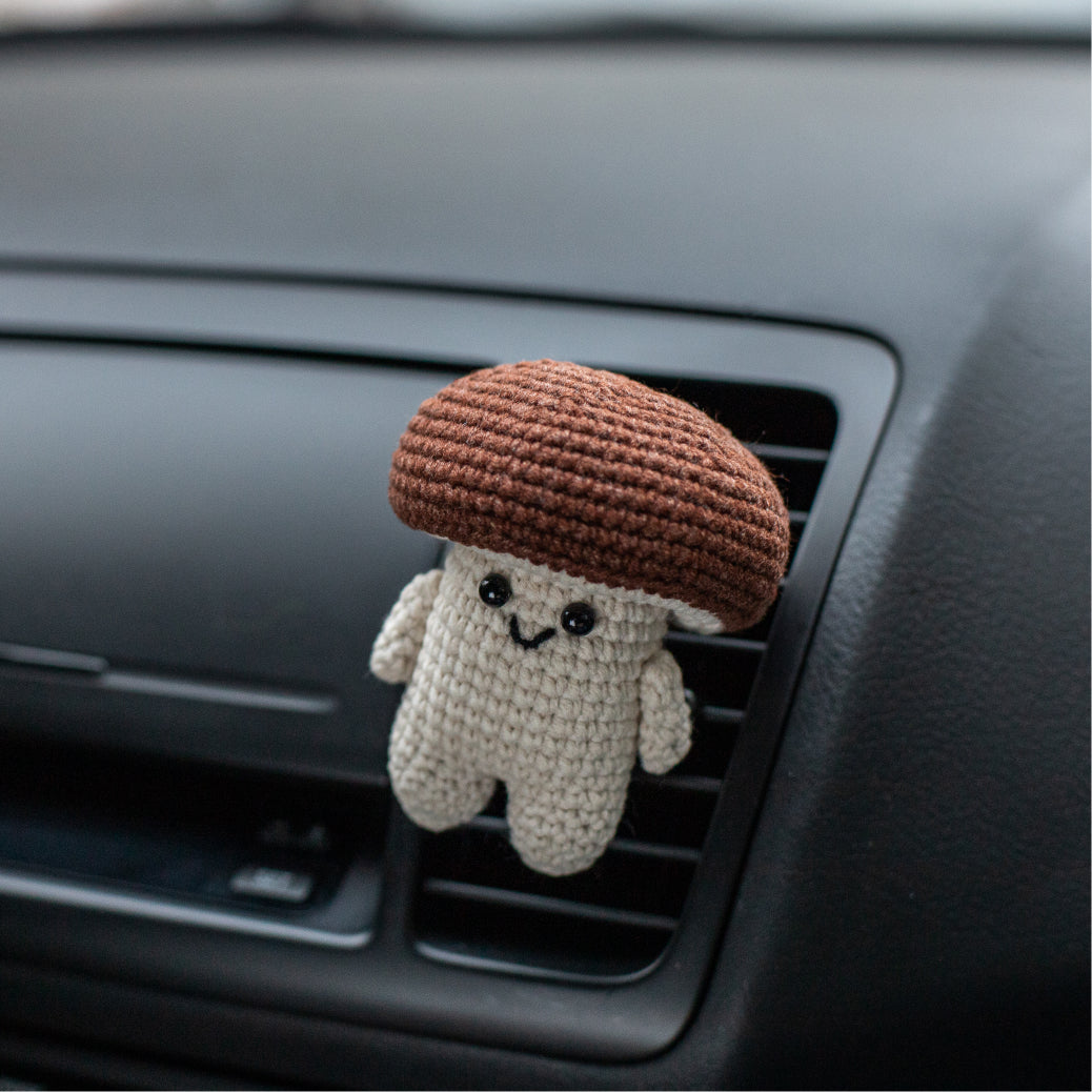 Car Air Vent Clip Crochet mushroom, vehicle air fresheners. Gift for car owner. 