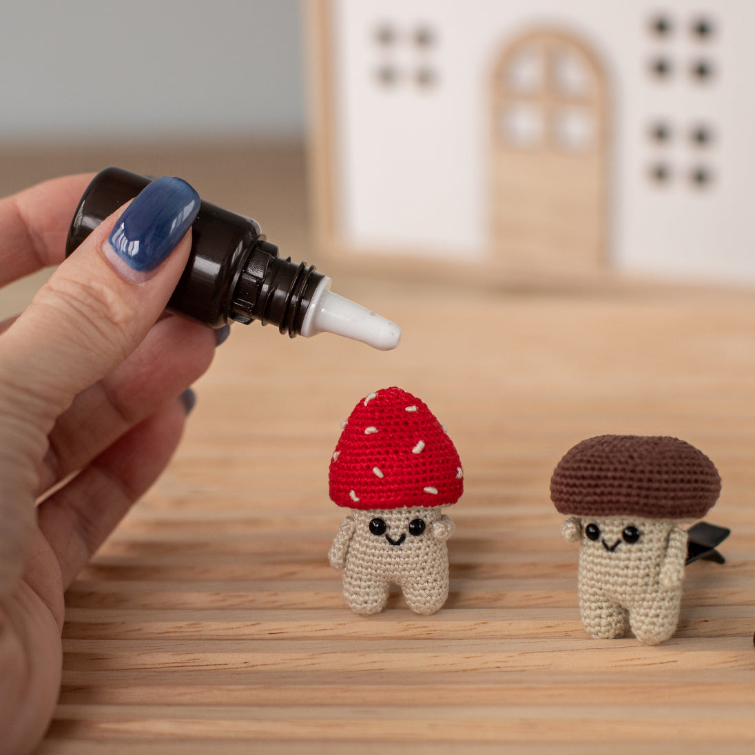 Car Air Vent Clip Crochet mushroom, amanita, vehicle air fresheners. Gift for car owner. 