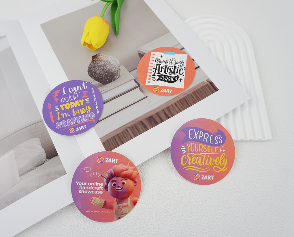 Zart Stickers Self Adhesive Round Labels Stickers