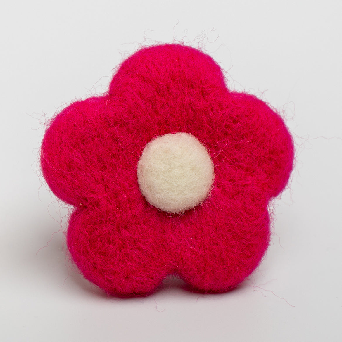 Car Air Vent Clip in the shape of red daisy from soft wool felt, vehicle air fresheners. Gift for car owner. 