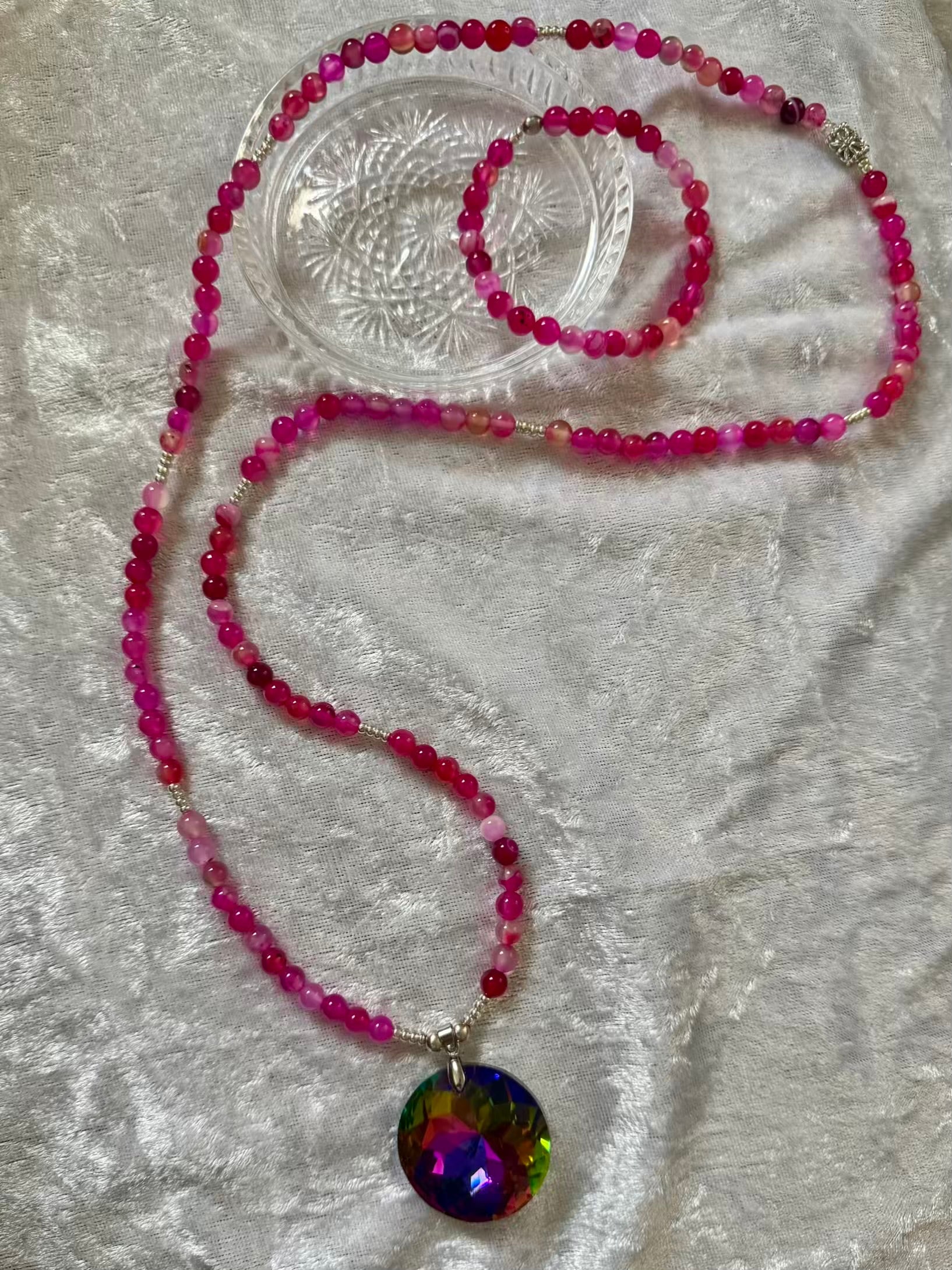 Handmade-Crystal Flame two piece set