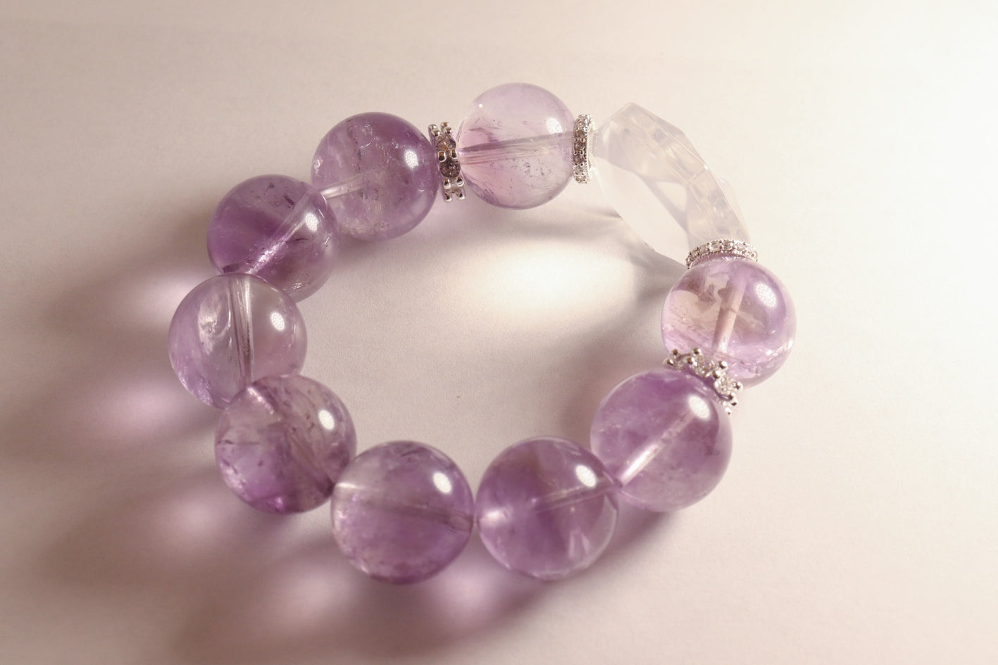 Peaceful Spirit Bracelet - Amethyst & Rock Crystal