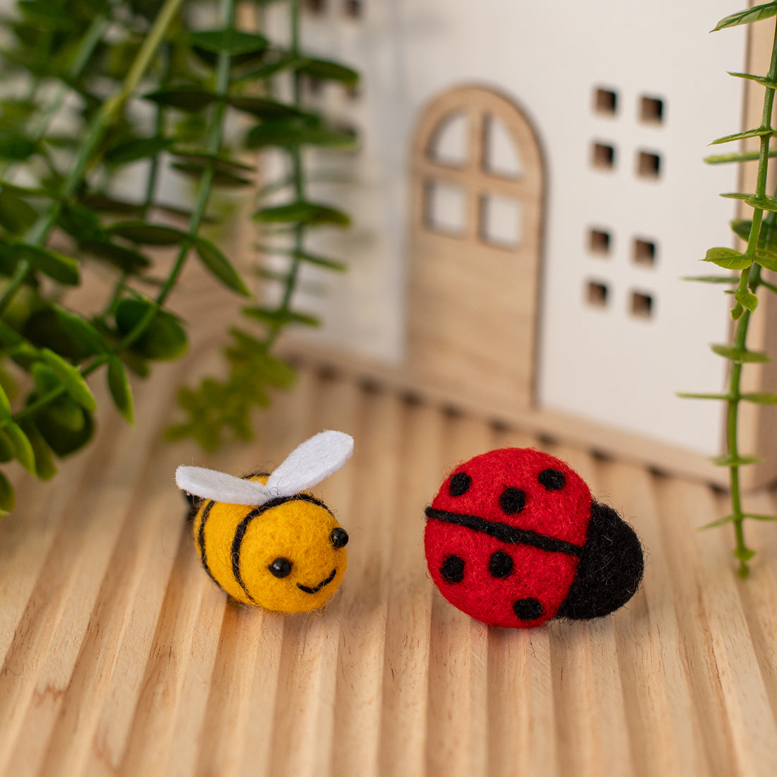 Car Air Vent Clip in the shape of Bee and Ladybug from soft wool felt, vehicle air fresheners. Gift for car owner. 