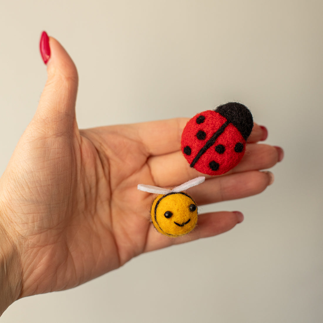 Car Air Vent Clip in the shape of Ladybug from soft wool felt, vehicle air fresheners. Gift for car owner. 