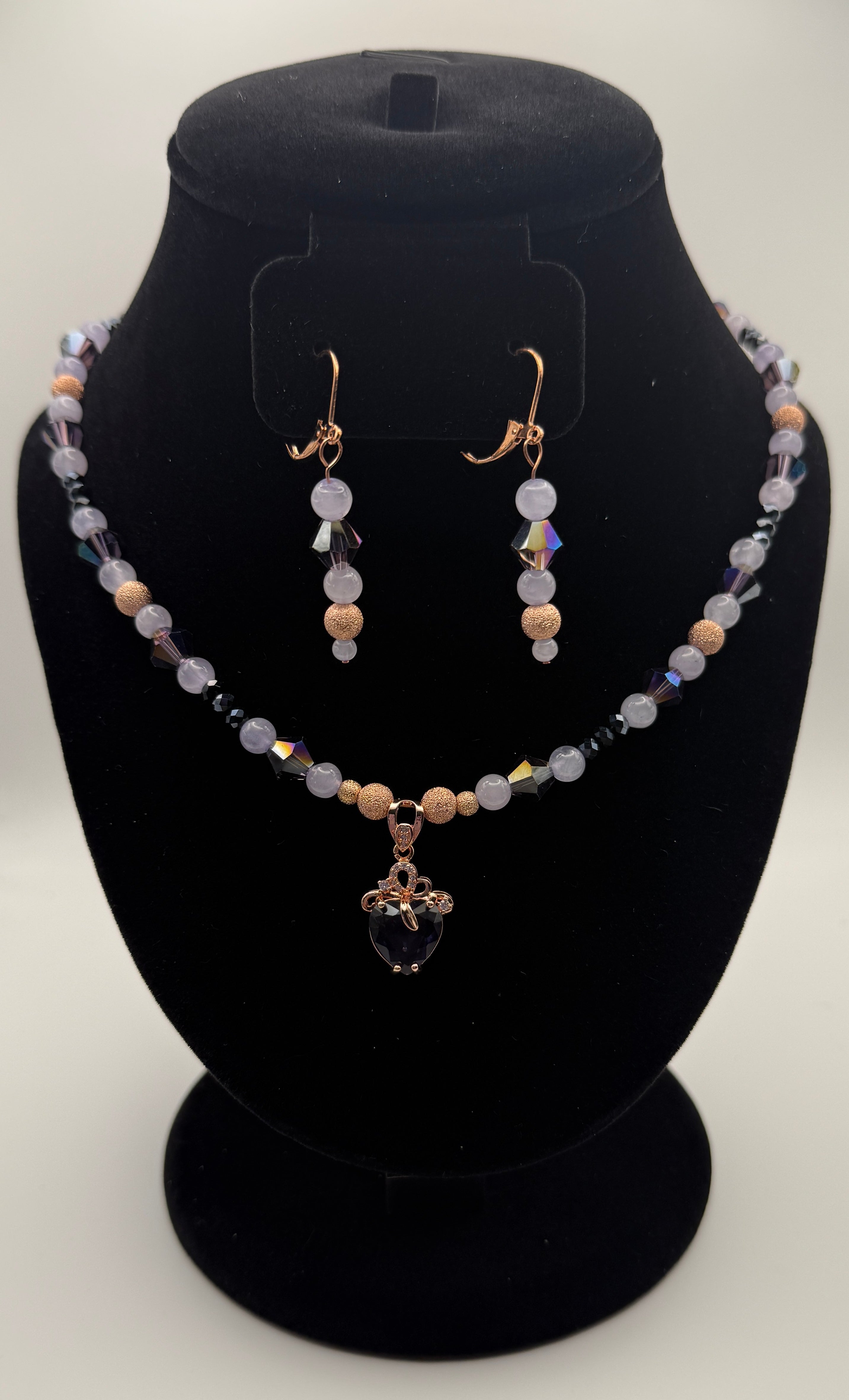 102  Amethyst Pendant and Earrings