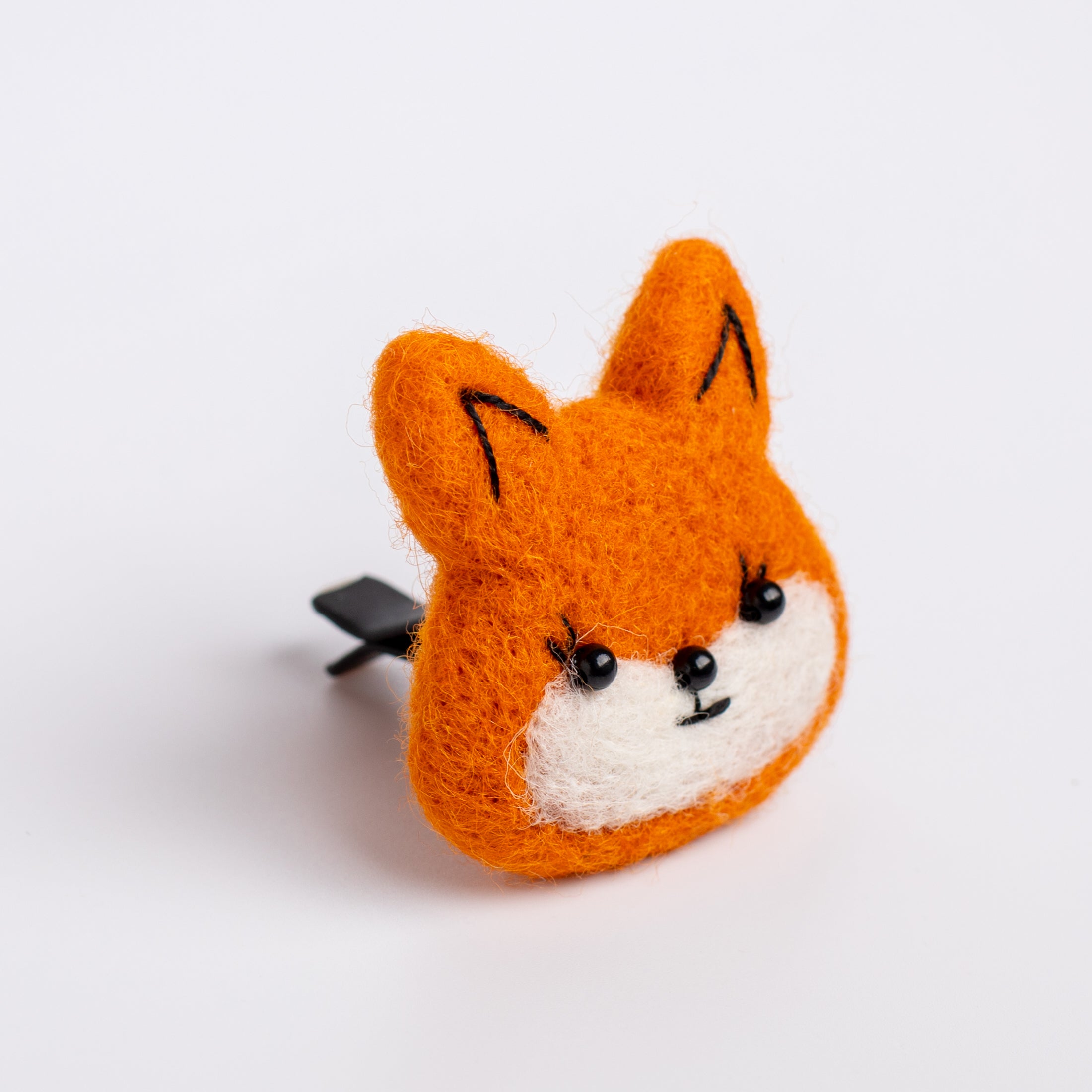Car Air Vent Clip in the shape of fox head from soft wool felt, vehicle air fresheners. Gift for car owner. 