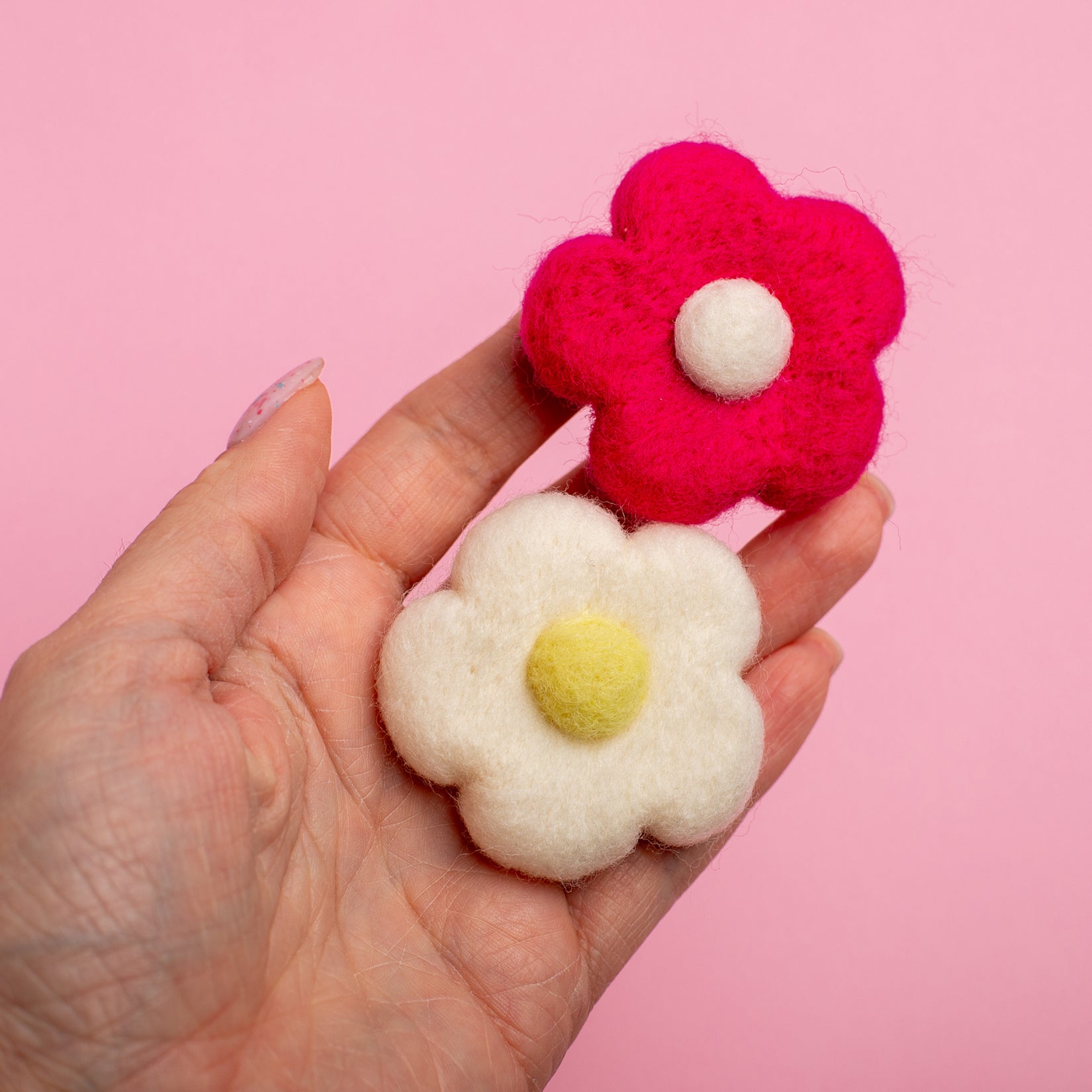 Car Air Vent Clip in the shape of felt daisy from soft wool felt, vehicle air fresheners. Gift for car owner. 