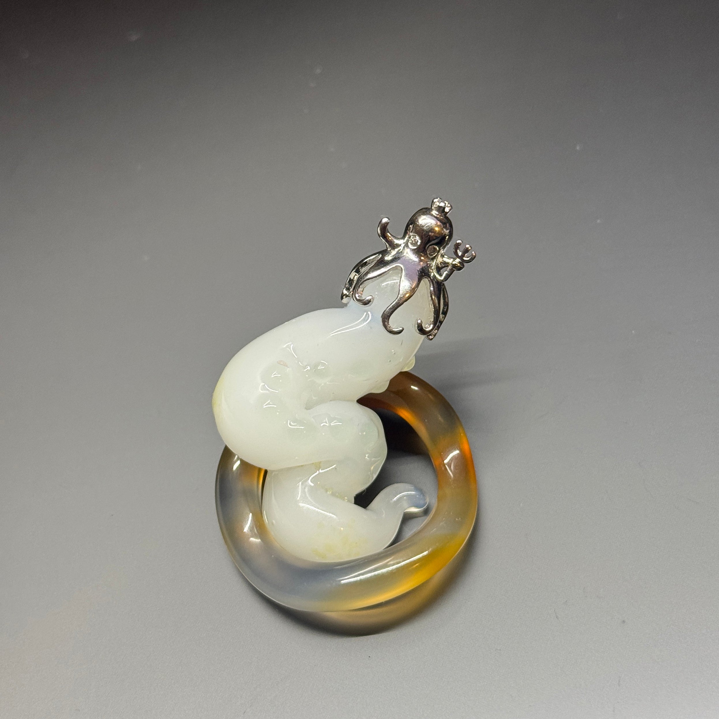 Handcrafted Tentacle Pendant with Octopus Bail