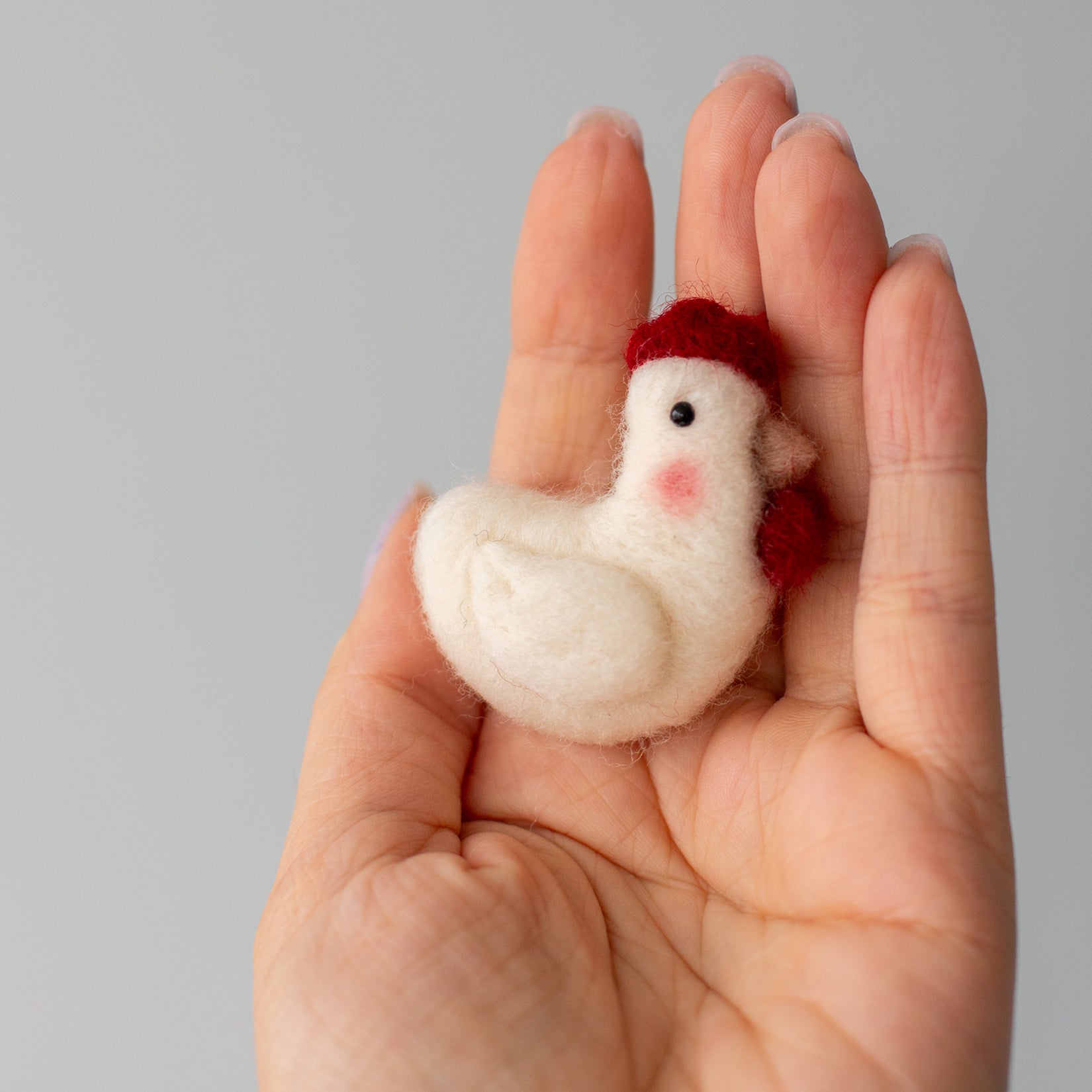 Car Air Vent Clip in the shape of Chicken from soft wool felt, vehicle air fresheners. Gift for car owner. 