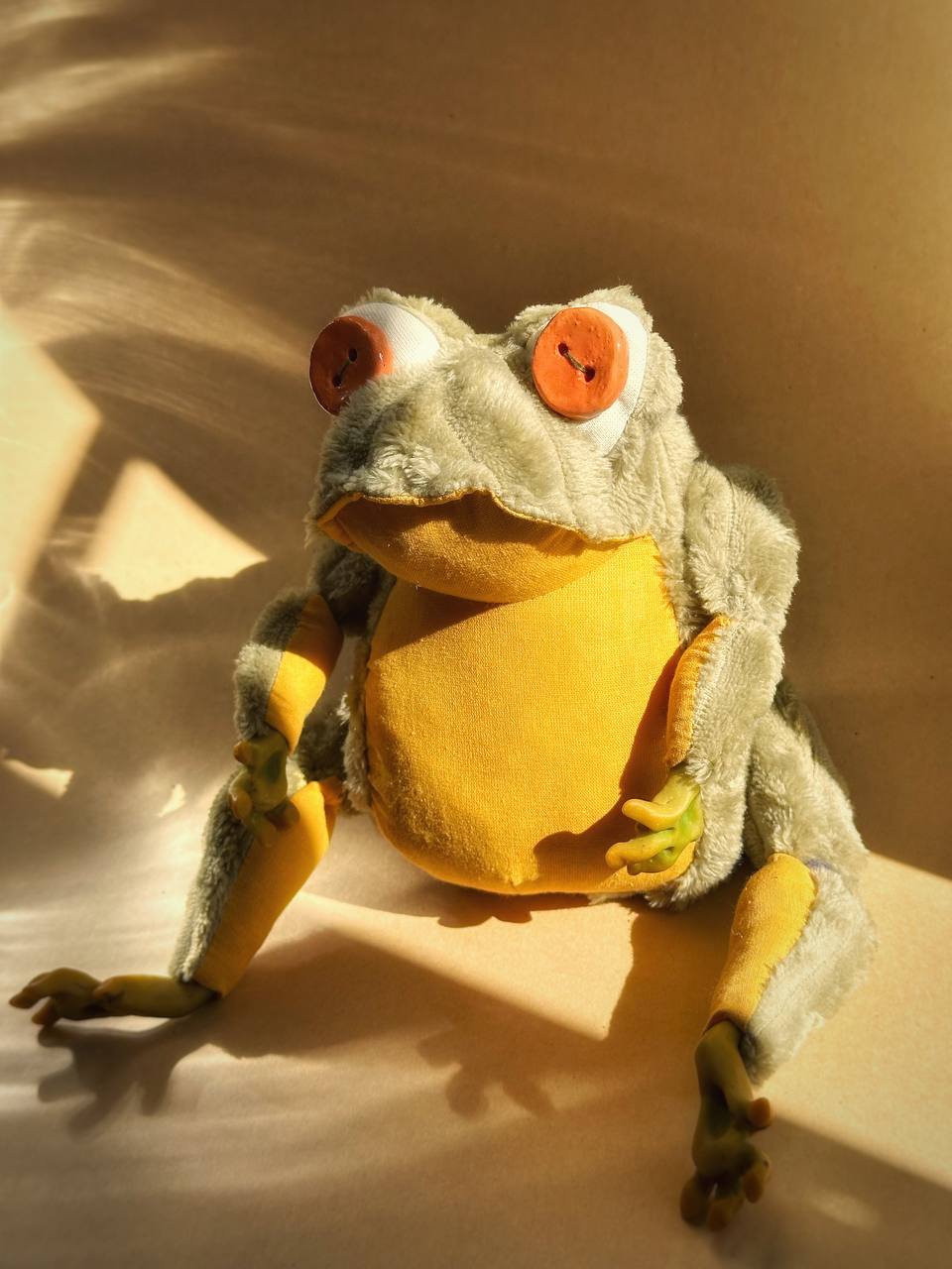 Yellow Watermelon the Frog – Handmade Plush Toy